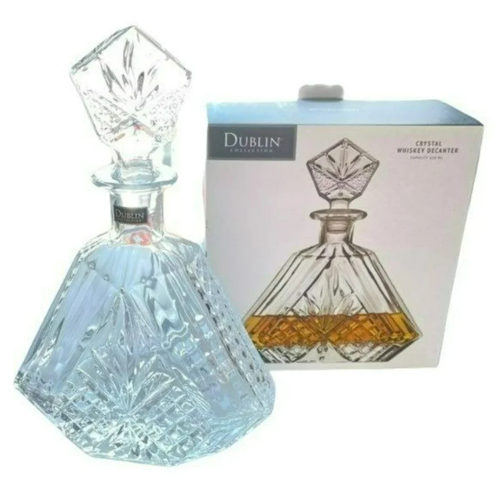 Dublin Collection Triangular‎ Crystal Wine Whiskey Liquor Decanter 610ml